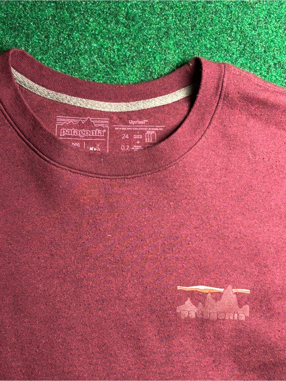 Patagonia Burgundy Heather Logo Crewneck Sweatshirt